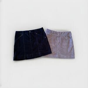 Athleta Womens Black Purple Athletic Corduroy Skirt Size Large Lot Of Two Pair